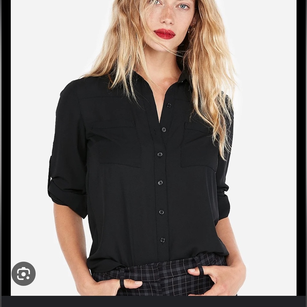 Express Portofino dress shirt. Black and white size Small